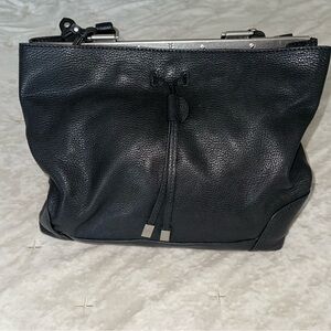 FRYE Black Pebbled Leather Shoulder Bag Tote Crossbody Satchel Classic Vintage